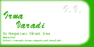 irma varadi business card