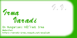 irma varadi business card